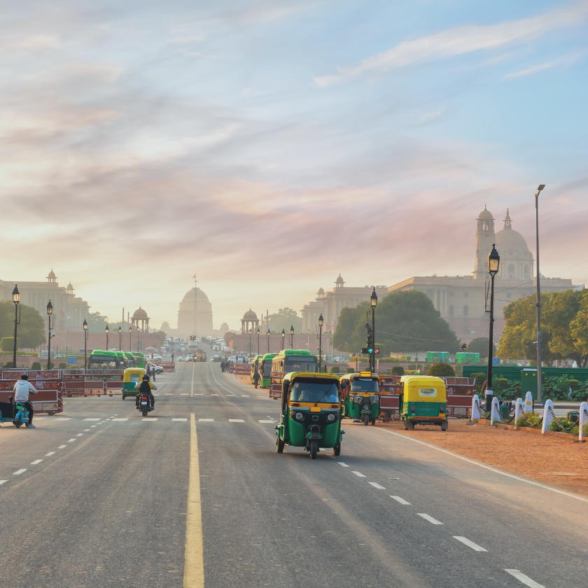 The road to the Presidential Residence or Rashtrapati Bhavan, New Delhi, India