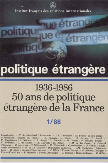 Cover Politique étrangère, Ifri, 1986