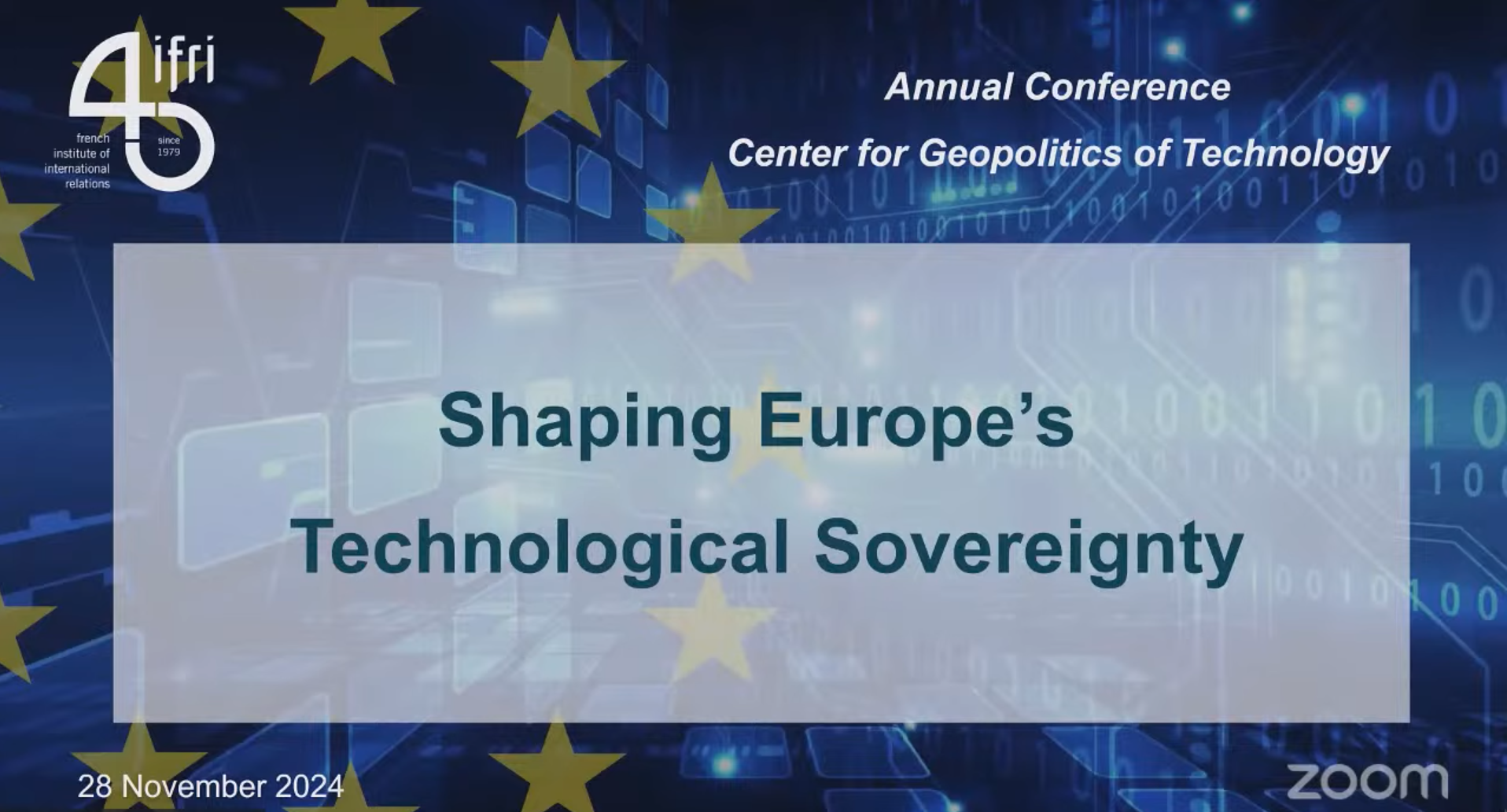 Shaping Europe’s Technological Sovereignty, Ifri Conference