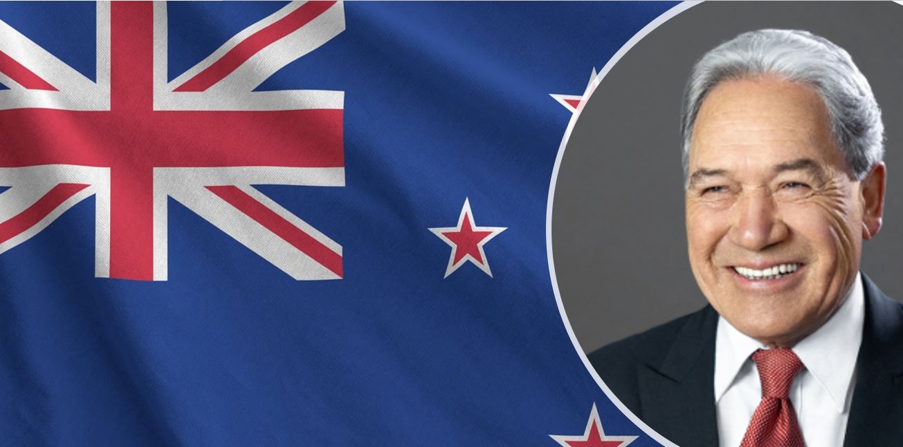 Winston Peters_drapeau Nouvelle Zélande