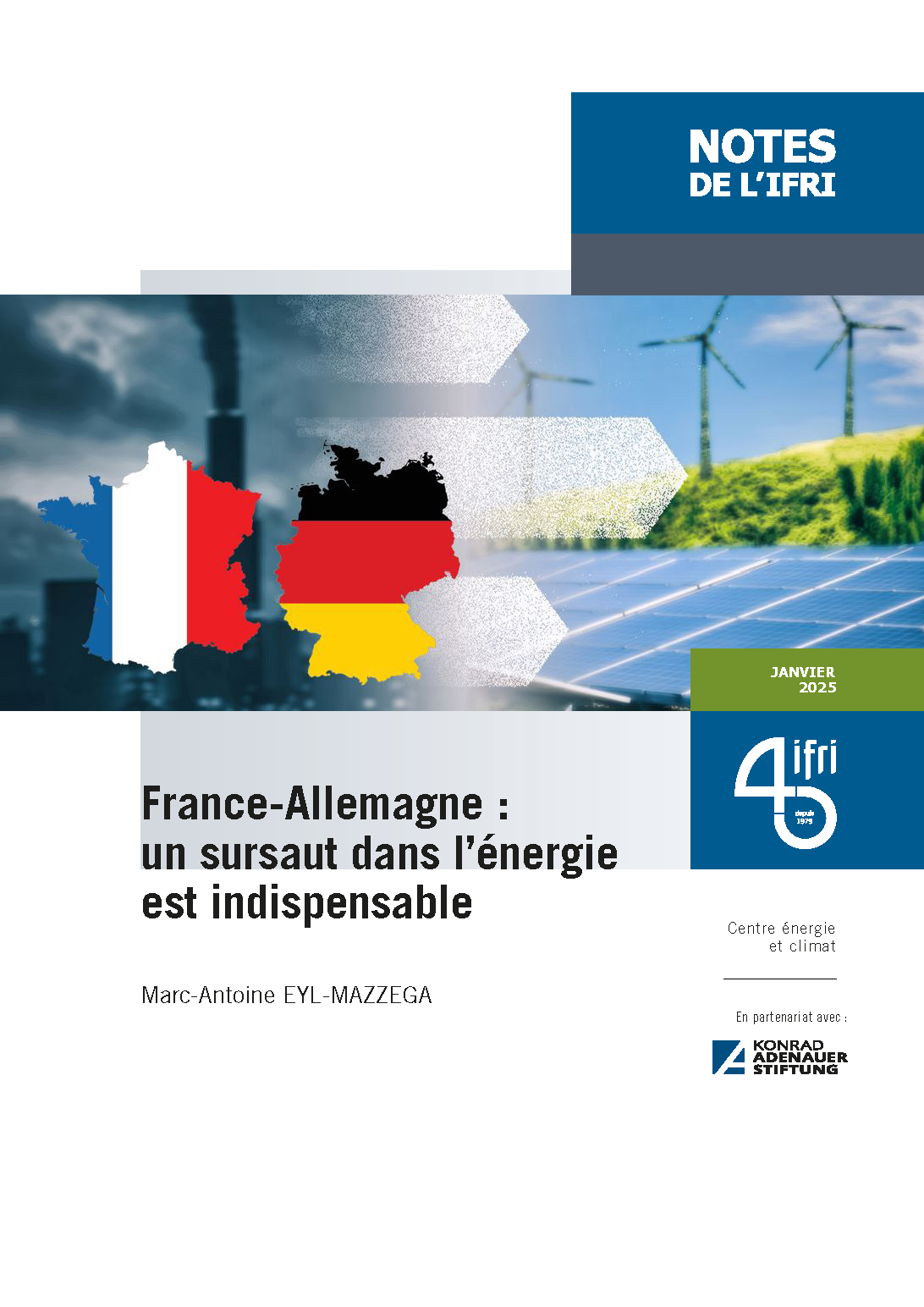 Couverture de la note de l'Ifri sur la relation énergétique franco-allemande