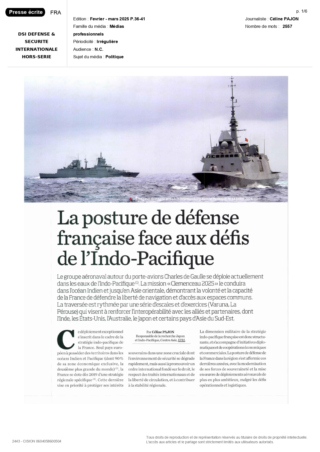 La posture de défense française face aux défis de l'Indo-Pacifique