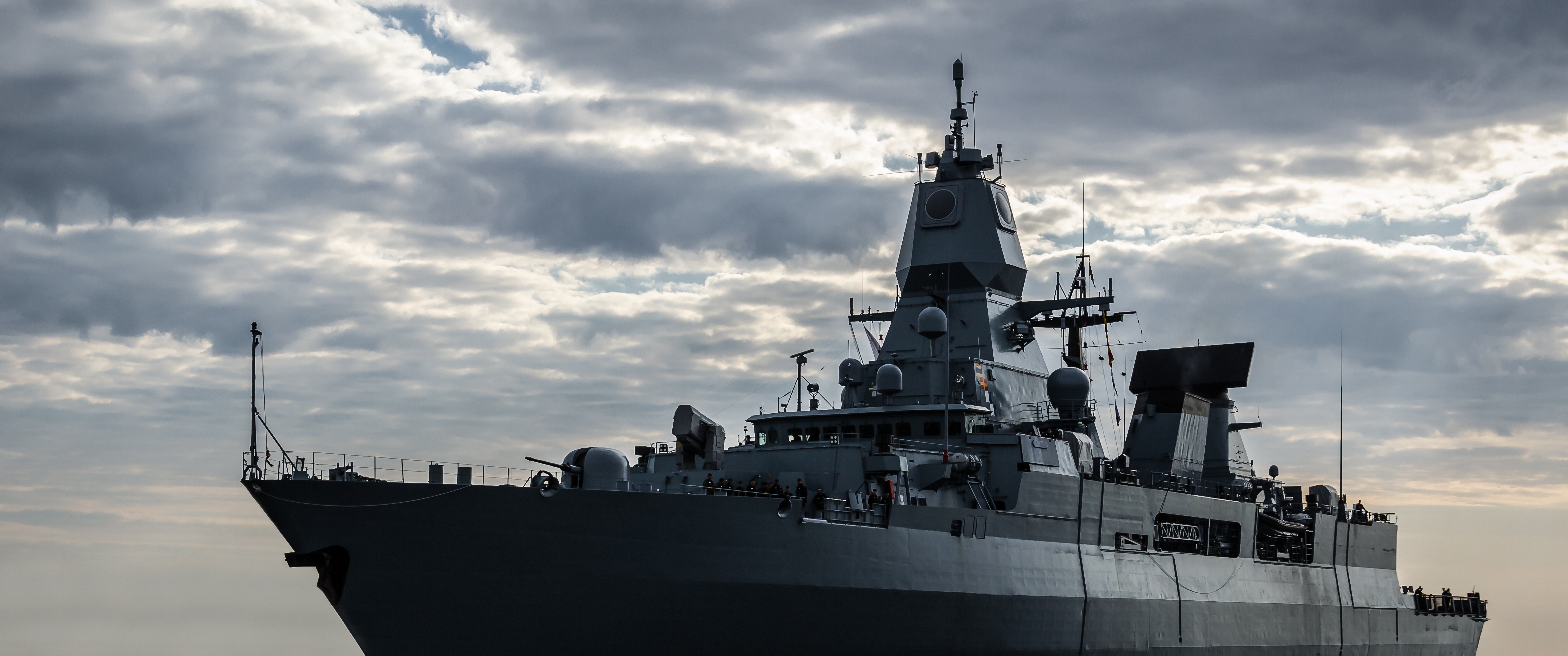 Warship on the sea