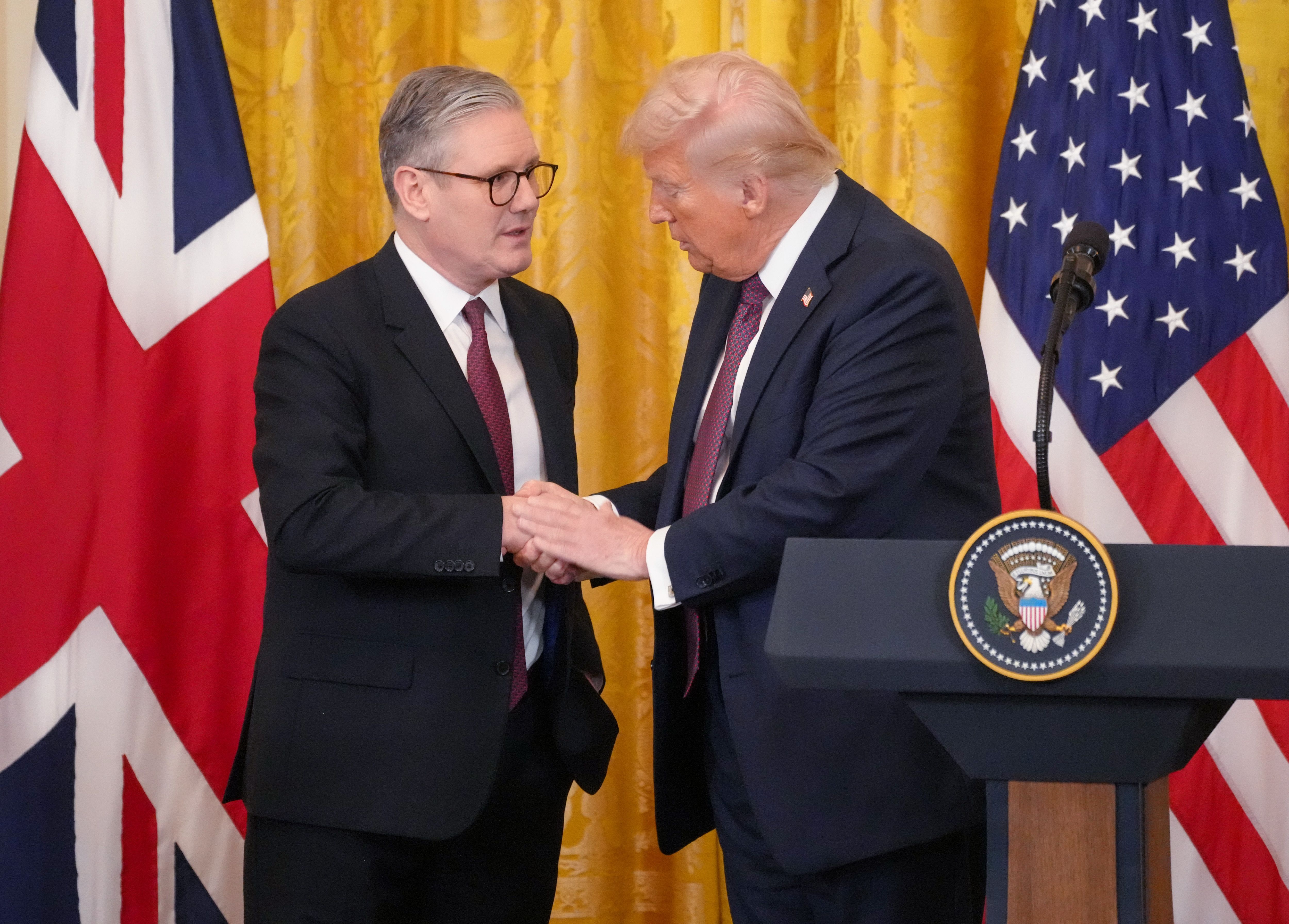 Le président Donald Trump et le Premier ministre britannique Keir Starmer, conférence de presse à la Maison Blanche, 27 février 2025.