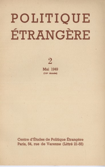 Politique étrangère, n°2/1949