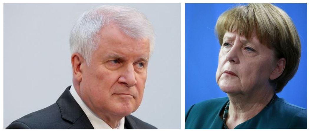 La Chancellière Angela Merkel et Horst Seehofer, ministre de l'intérieur de l'Allemagne