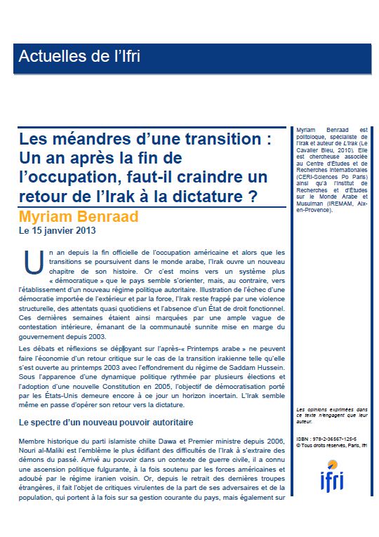 Les méandres d’une transition : Un an après la fin de l’occupation, faut-il craindre un retour de l’Irak à la dictature ?