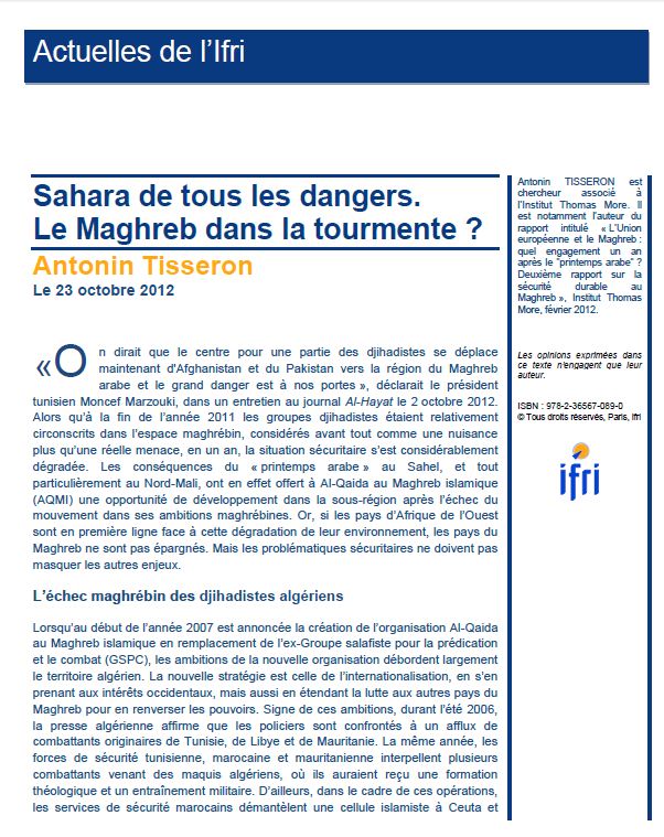 Sahara de tous les dangers. Le Maghreb dans la tourmente ?