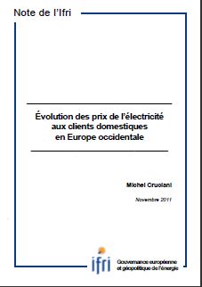 Evolution des prix de l'électricité aux clients domestiques en Europe occidentale