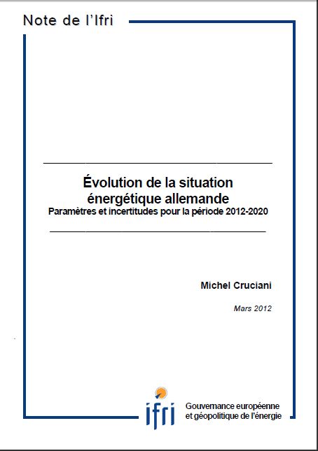 Evolution de la situation énergétique allemande