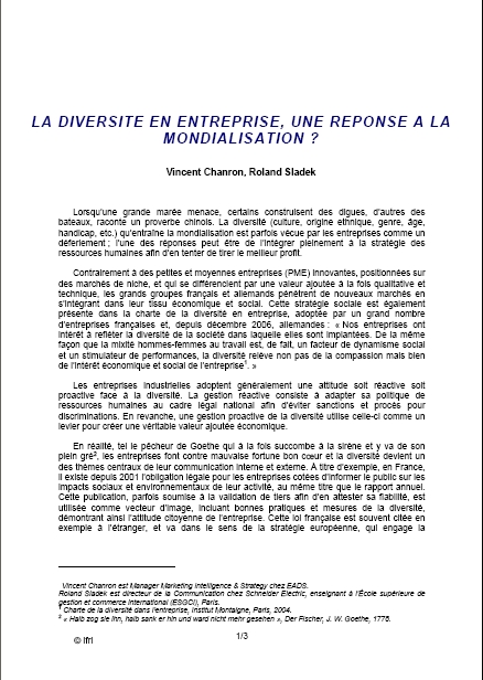 La diversité en entreprise, une réponse à la mondialisation?