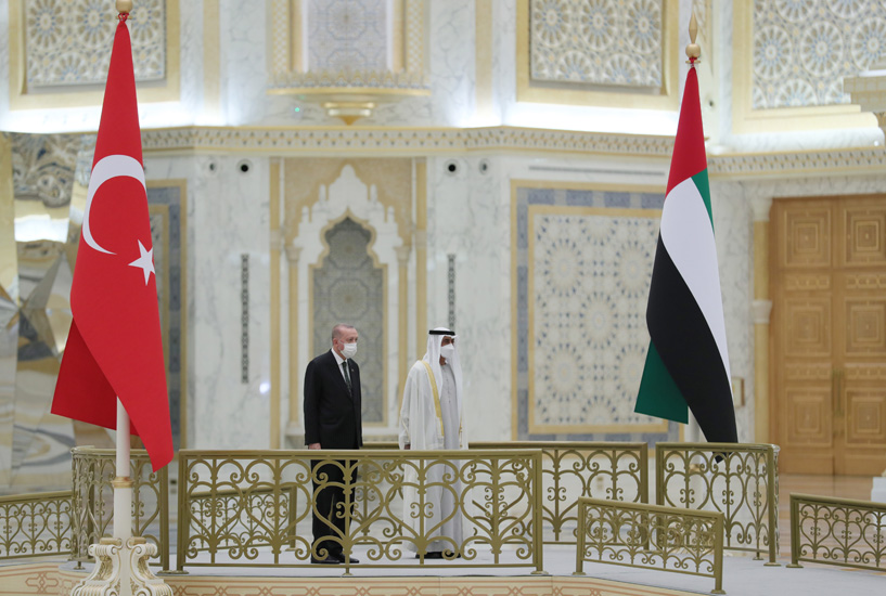 President Erdogan and Crown Prince Sheikh Mohamed bin Zayed in Abu Dhabi, Febuary 14th, 2022