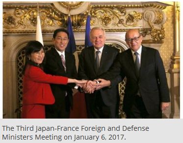 The Third Japan-France Foreign and Defense Ministers Meeting on January 6, 2017