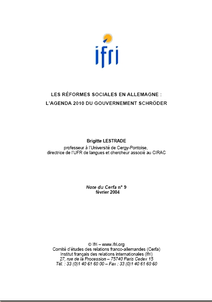 Les réformes sociales en Allemagne: l'Agenda 2010 du gouvernement Schröder