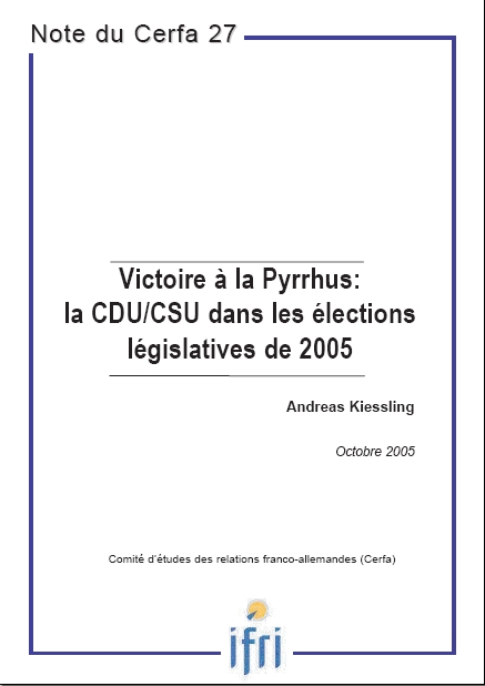 Victoire à la Pyrrhus: la CDU/CSU dans les élections législatives de 2005