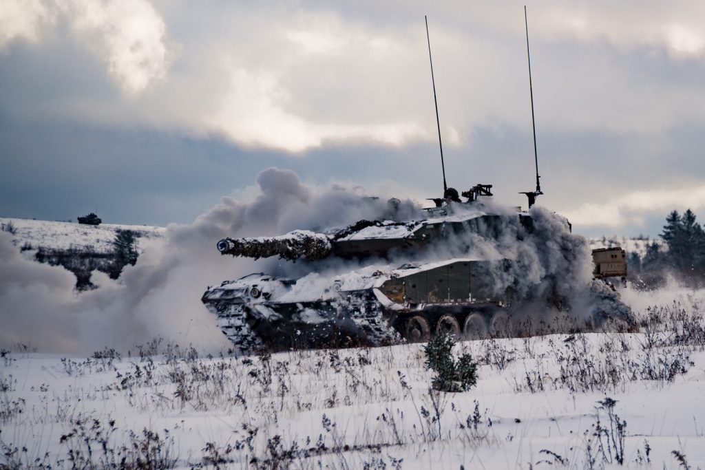 A Canadian Armed Forces Leopard tank, Exercise Common Ground, Camp Petersville, Gagetown - November 21, 2018