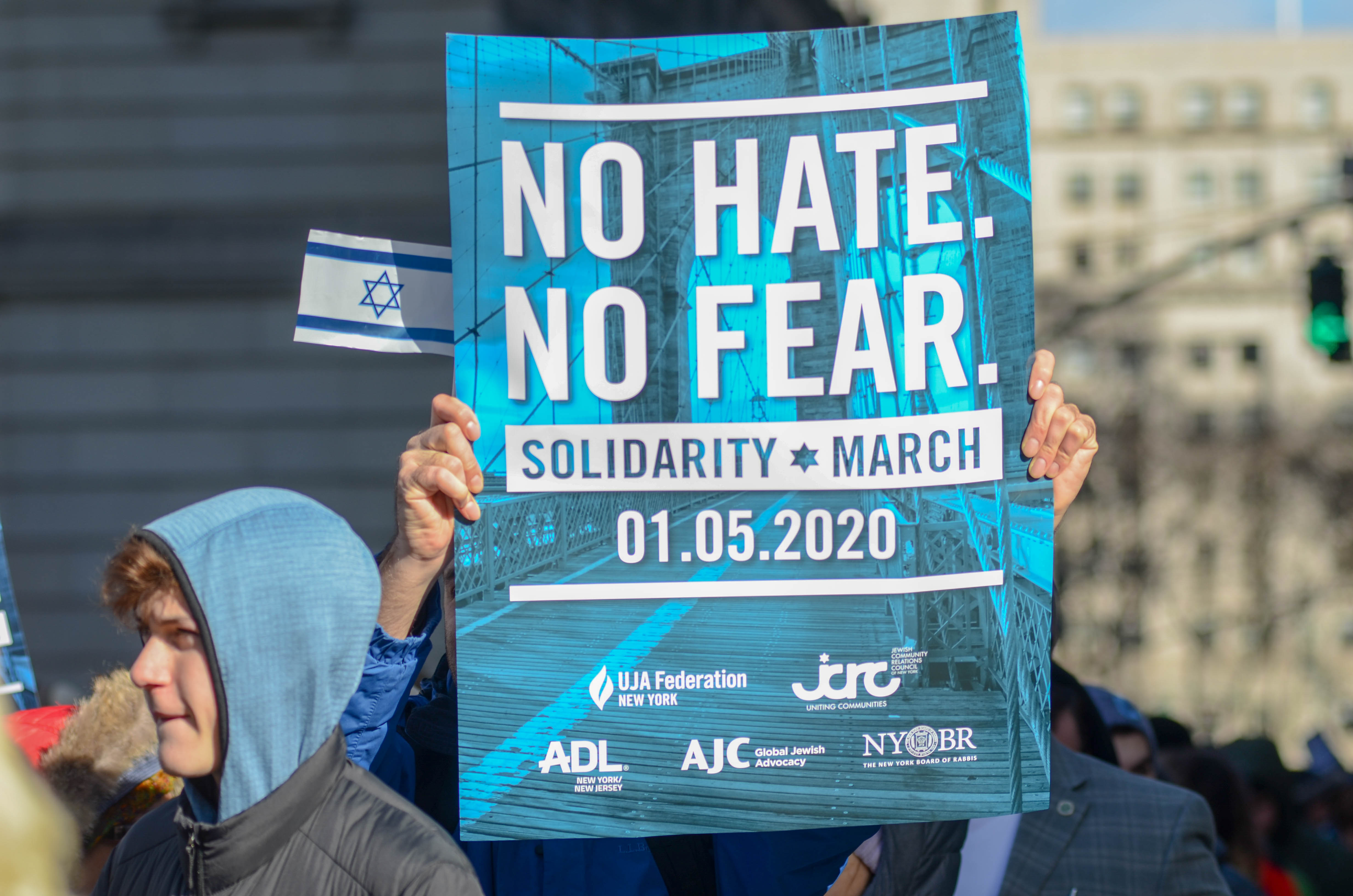 La manifestation "No Hate, No Fear" contre les violences antisémites, New York City, janvier 2020