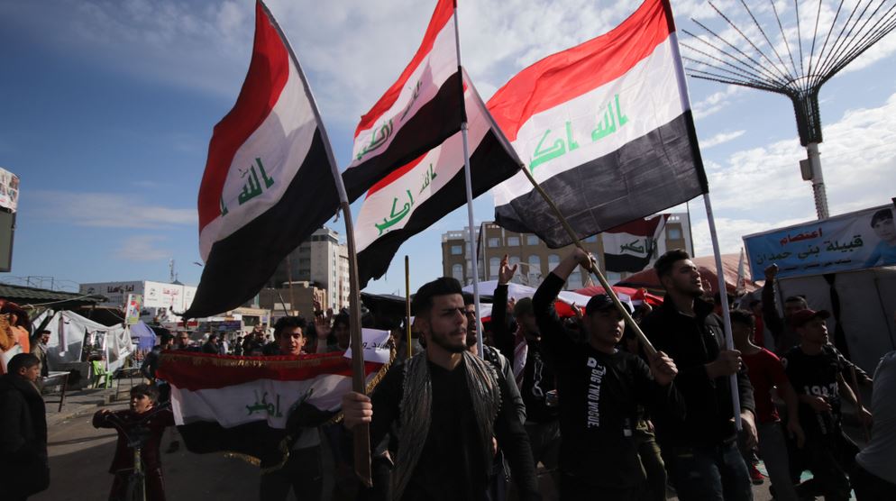 Najaf, Iraq - January 10,2020. Iraq demonstrators against the authority