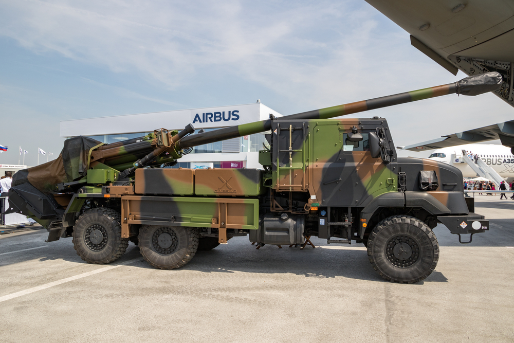 Camion obusier CAESAR de l'armée française au salon du Bourget. France - 22 juin 2017