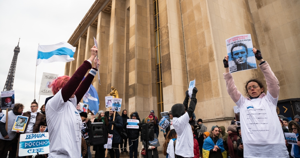 Manifestation sur la place Trocadéro en soutien au leader de l'opposition russe Alexeï Navalny, Paris - 22 janvier 2023