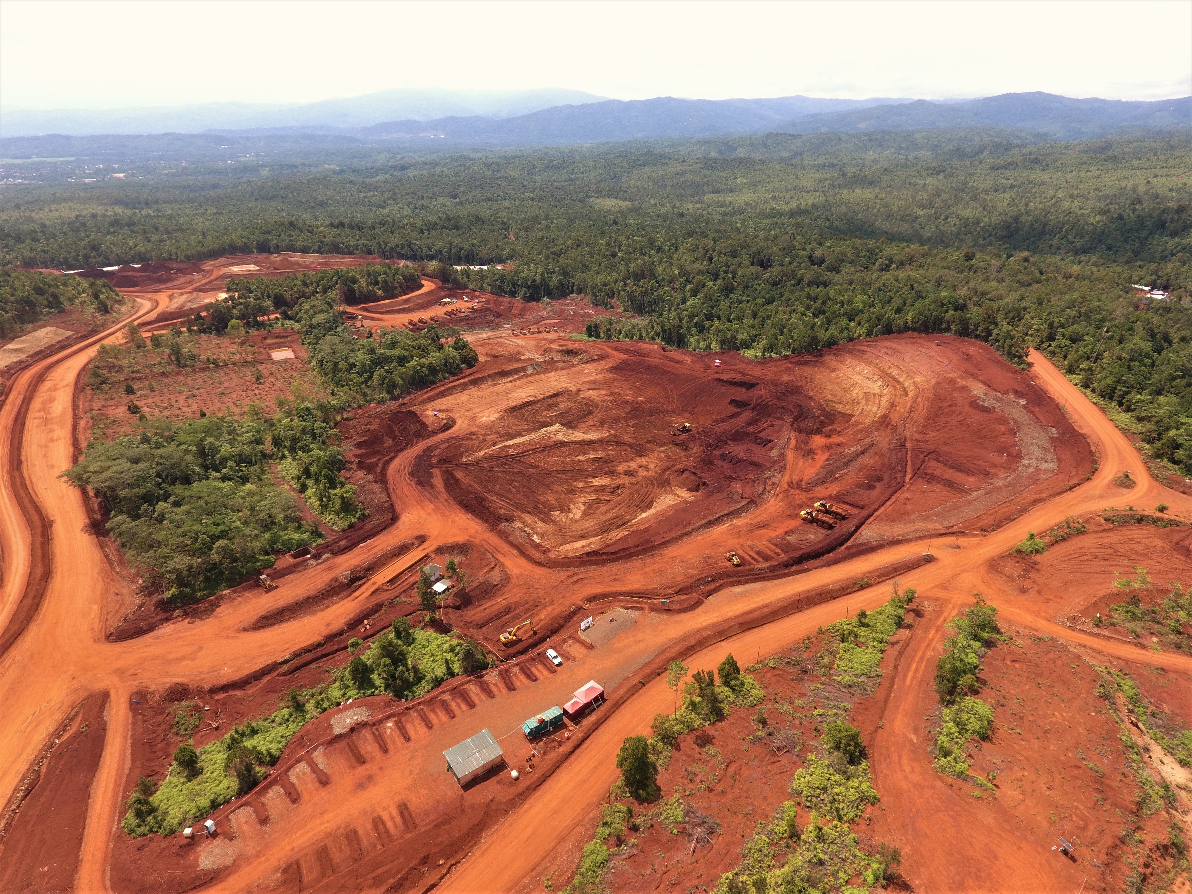 Opening and clearing of a nickel mining area in Indonesia