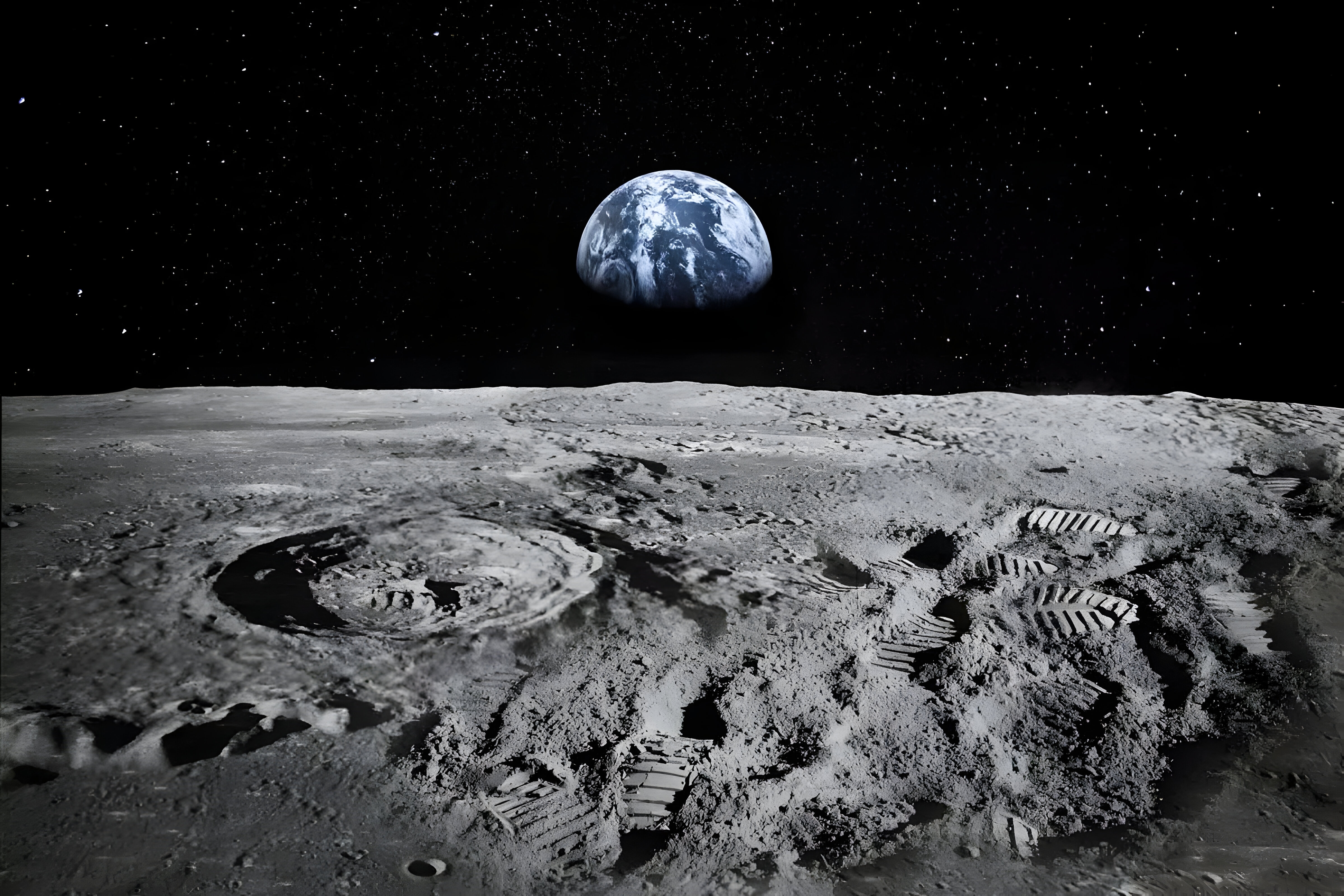 Image of the Moon and the Earth