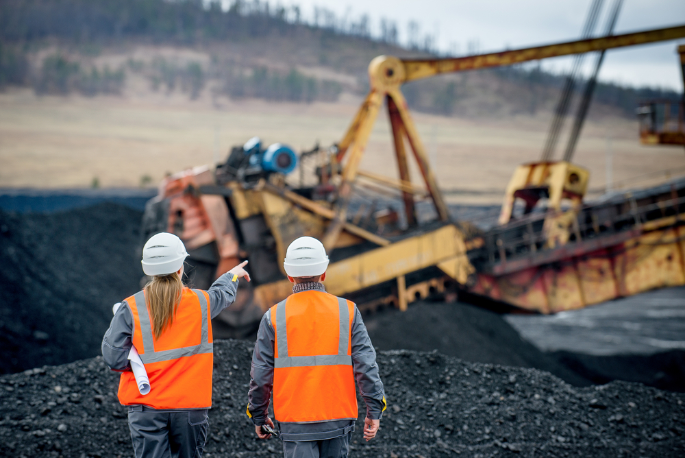 Arbeiter im Kohletagebau