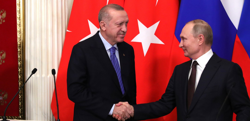 Les présidents R.T. Erdogan et V. Poutine, en mars 2020