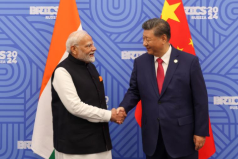 Indian Prime Minister Modi with Chinese President Xi, Kazan - 23 Oct 2024 