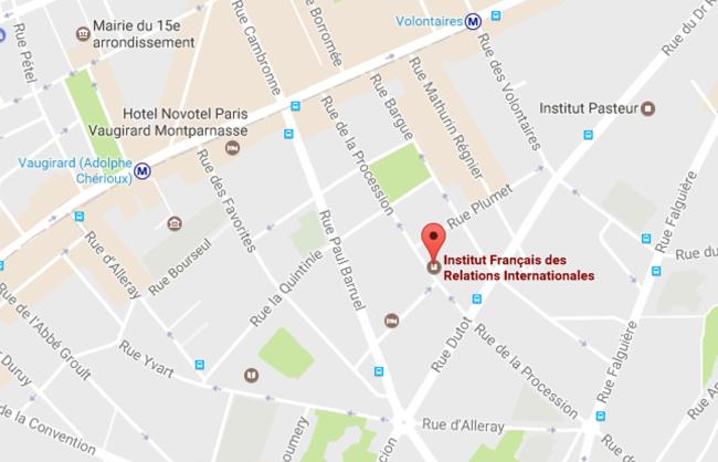 carte google maps, accès à l'ifri, paris france