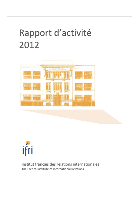 2012 - Couverture du Rapport annuel de l'Ifri