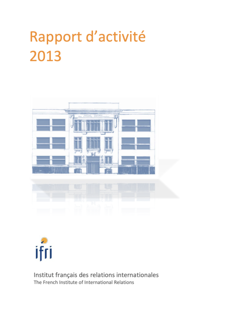 2013 - Couverture du Rapport annuel de l'Ifri