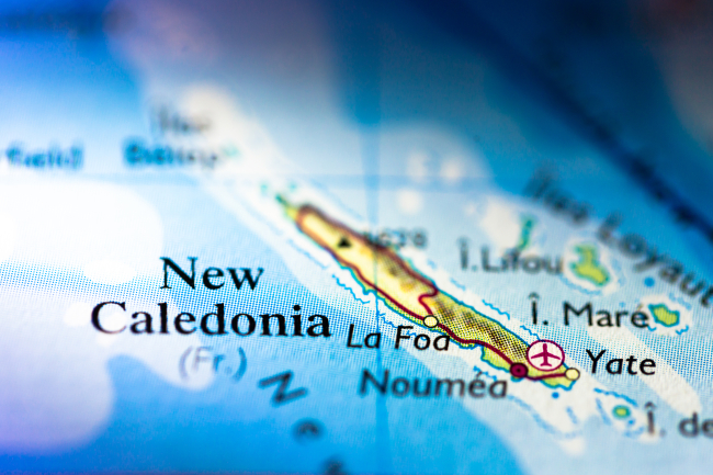 The map of New Caledonia