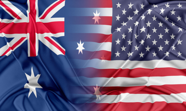 Australie USA drapeaux