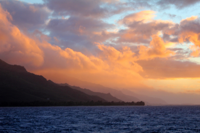 Sunset on a South Pacific Island