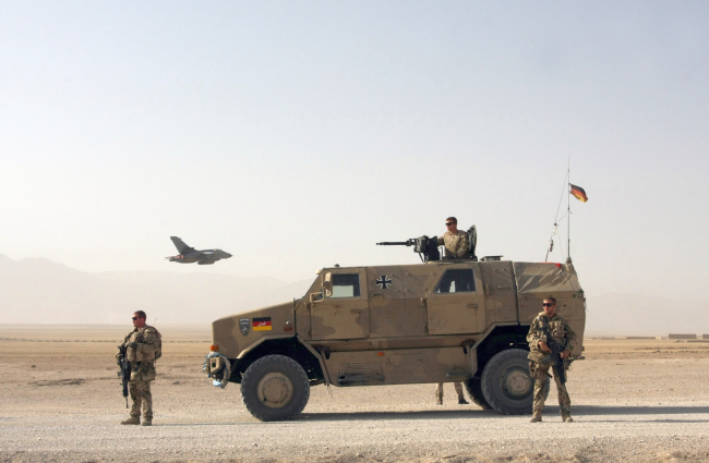 German forces near Camp Marmal during a patrol outside of Mazar-e-Sharif, Afghanistan November 2009