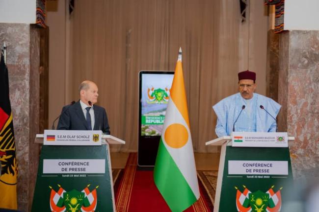 Visite de travail du chancelier allemand Olaf Scholz au Niger, 23 mai 2022