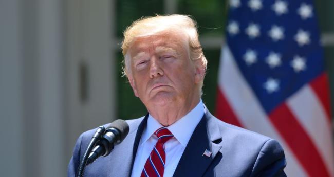 WASHINGTON, DC - JUNE 12, 2019: President Donald Trump at a press conference in the Rose Garden of the White House with Polish President Andrzej Duda.