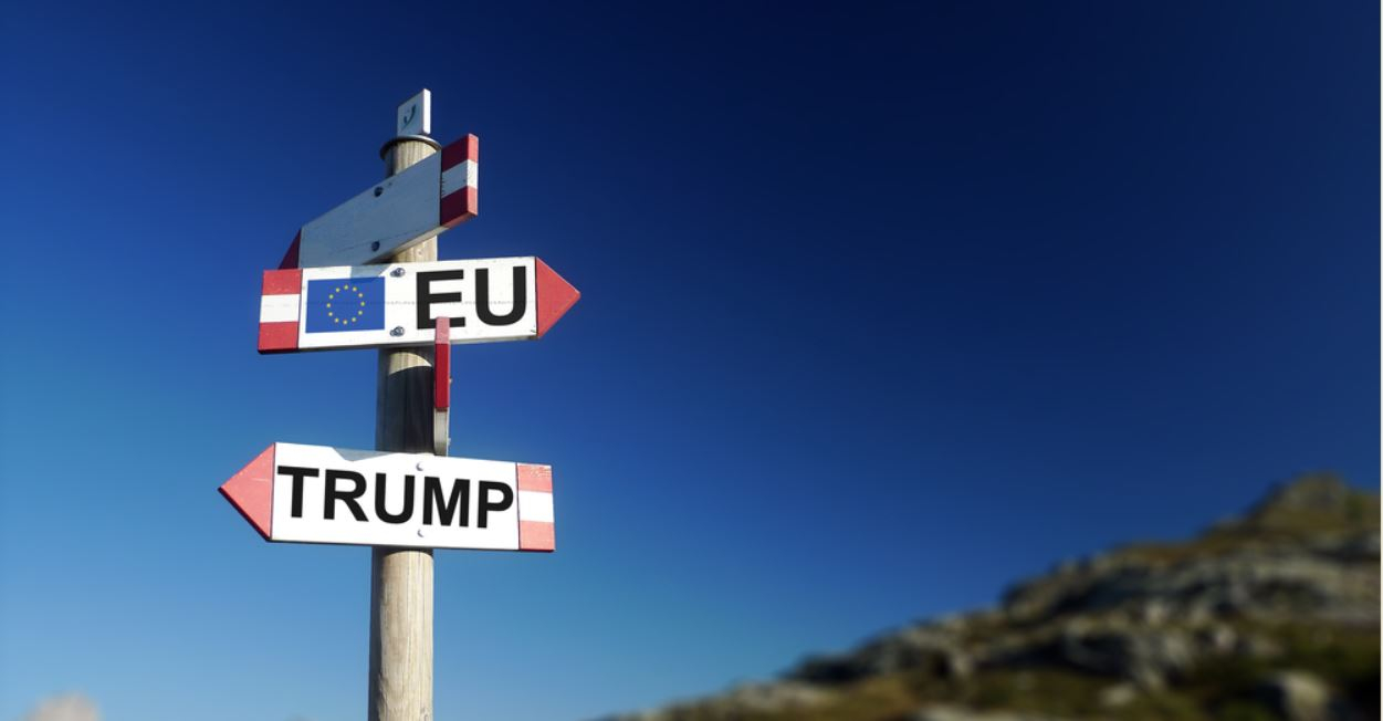 Trump and European flag